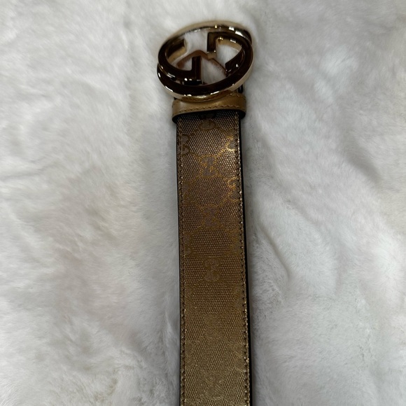 Gucci gold Leather Belt with Gold GG Buckle main image 11